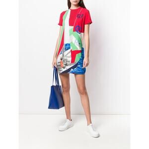 Polo Ralph Lauren Sailboat Satin Shift Dress $400 size M